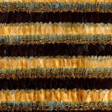 Fair Haven Sapphire by Schumacher - Luxe hand-applied feather stripe wallcovering panel in iridescent blue and gold tones.