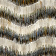 Belle Isle wallcovering in Birch by Schumacher, featuring a luxurious hand-applied feather stripe pattern with iridescent shimmer.