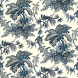 Coconut Grove wallpaper in Lapis by Schumacher featuring a classic botanical and bird print in blue tones on a light background.