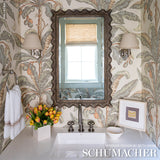 Blair House Palm Vanilla & Aqua by Schumacher Tropicana Collection Wallpaper – Schumacher 5004060
