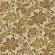 Corsini Paisley wallpaper in Patina by Schumacher featuring an intricate paisley floral pattern in red, gold, and green tones.