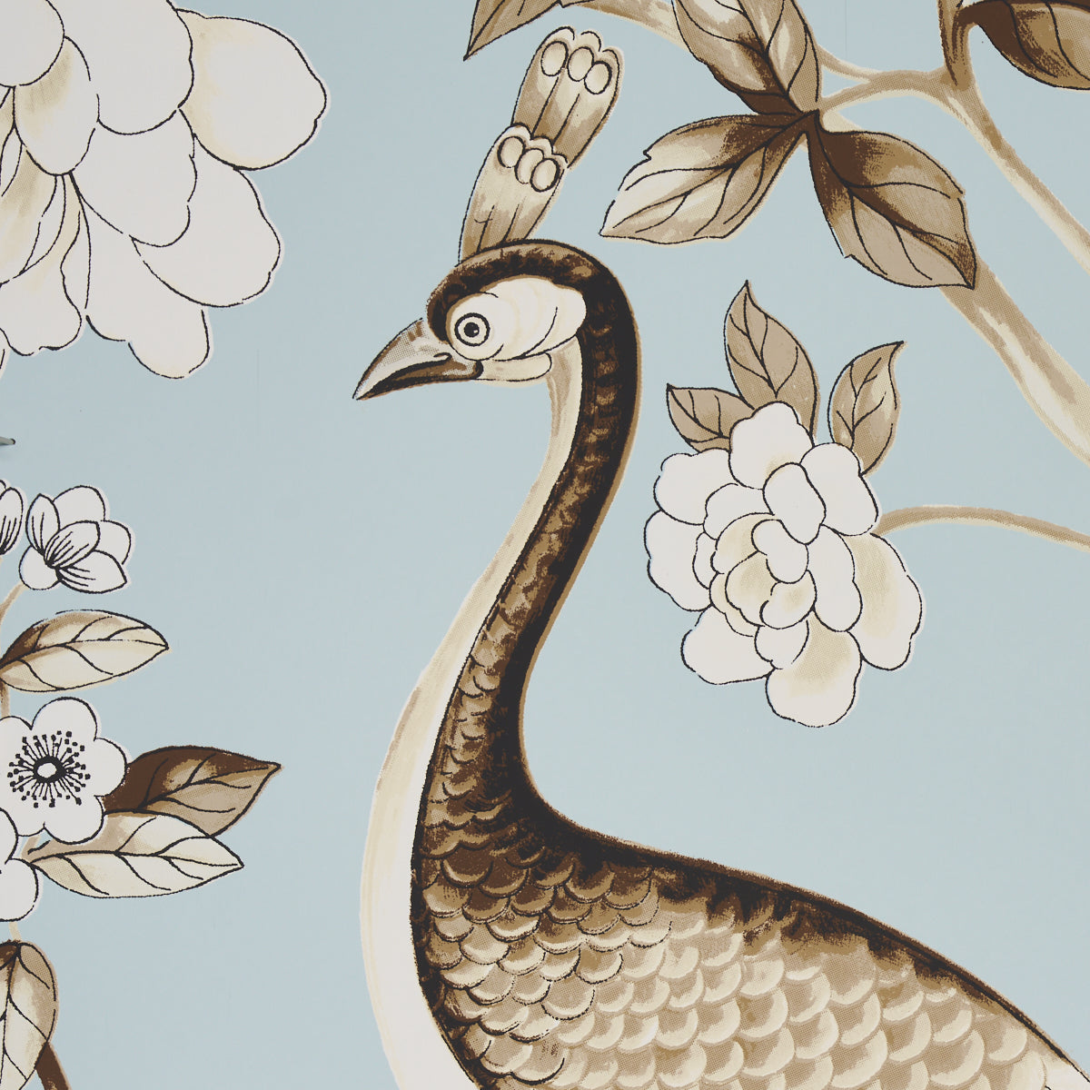 OISEAUX ET FLEURS Mineral by Schumacher Birds & Florals Wallpaper – Schumacher 5004080