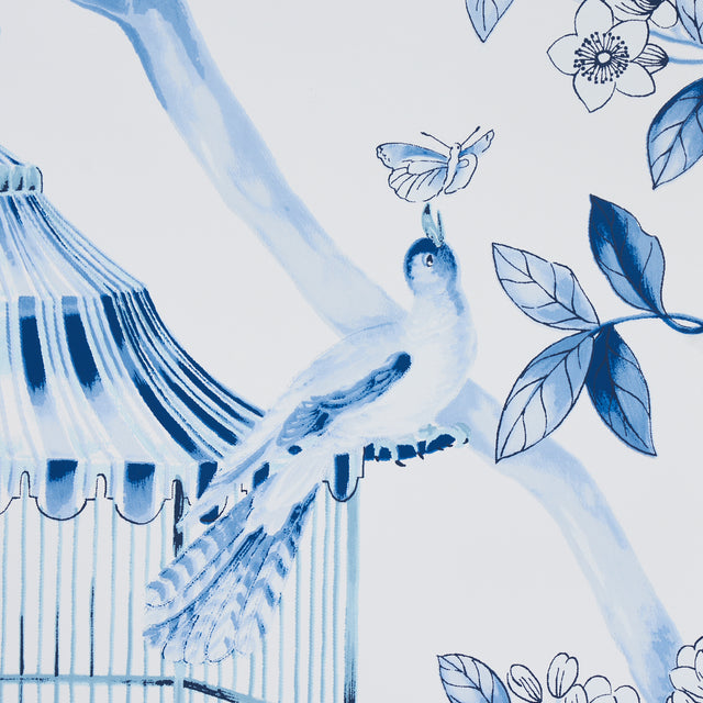 OISEAUX ET FLEURS Porcelain by Schumacher Chinoiserie Birds & Flowers Wallpaper – Schumacher 5004081