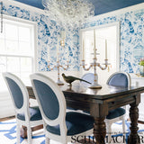 OISEAUX ET FLEURS Porcelain by Schumacher Chinoiserie Birds & Flowers Wallpaper – Schumacher 5004081