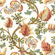 Fox Hollow Ivory botanical wallpaper with painterly floral and leaf pattern by Schumacher