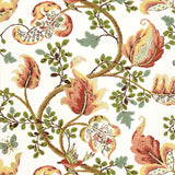 Fox Hollow Ivory botanical wallpaper with painterly floral and leaf pattern by Schumacher