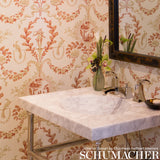 Jester Arabesque Grisaille by Schumacher Classic Arabesque Botanical Scenic Wallpaper – Schumacher 5004110