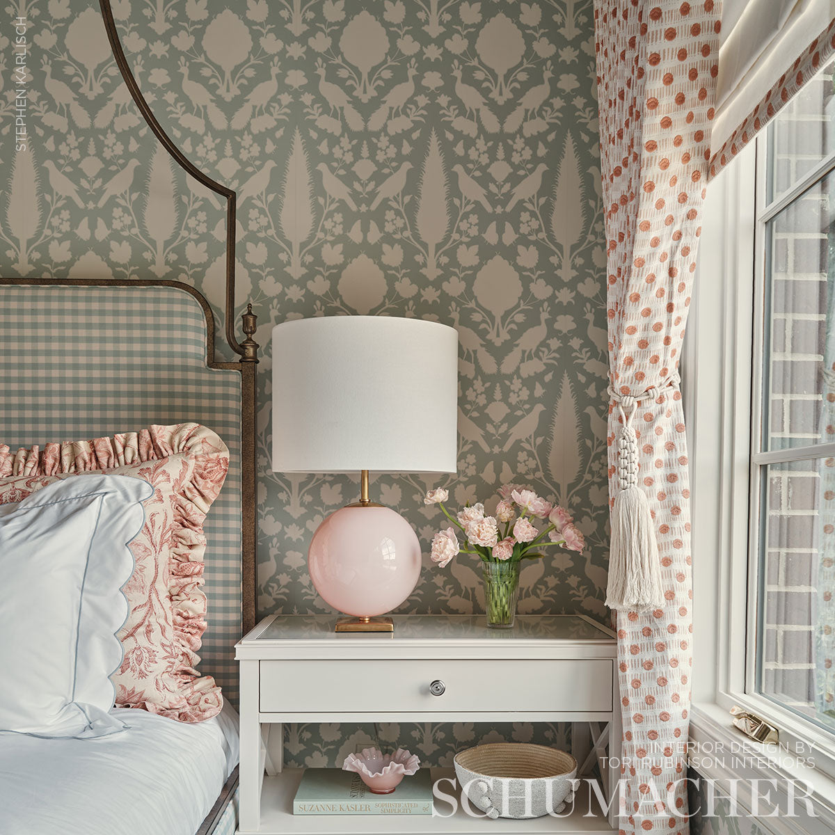 Chenonceau Aquamarine by Schumacher Exuberant Prints Collection Wallpaper – Schumacher 5004122