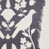 Chenonceau Charcoal by Schumacher Enchanting Flora and Fauna Damask Wallpaper – Schumacher 5004123