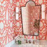 Chenonceau Coral by Schumacher Exuberant Prints Collection Wallpaper – Schumacher 5004125