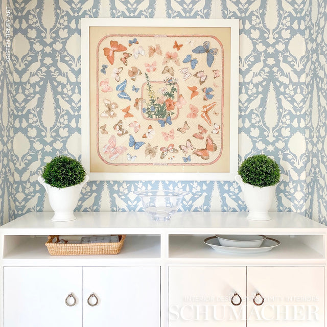 Chenonceau Sky by Schumacher Exuberant Prints Collection Wallpaper – Schumacher 5004127