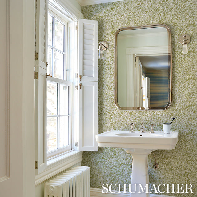 Willow Leaf Moss by Schumacher Botanical Wallpaper – Schumacher 5004137
