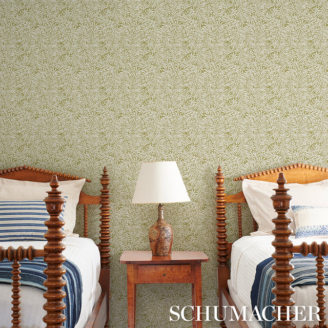 Willow Leaf Moss by Schumacher Botanical Wallpaper – Schumacher 5004137