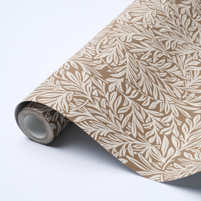 Willow Leaf Mocha by Schumacher Botanical Wallpaper – Schumacher 5004138