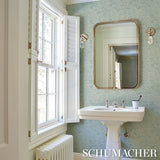 Willow Leaf Aqua by Schumacher Botanical Wallpaper – Schumacher 5004139