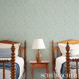 Willow Leaf Aqua by Schumacher Botanical Wallpaper – Schumacher 5004139
