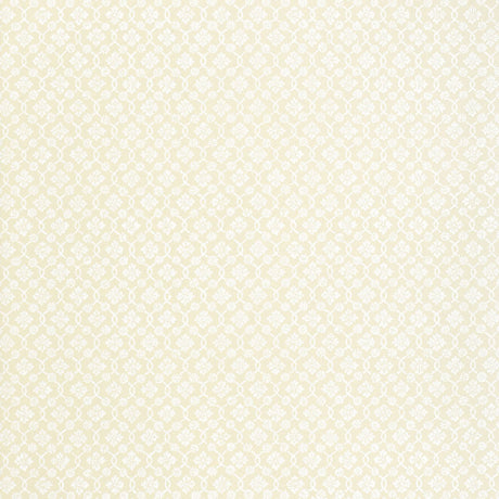 Harbury Trellis Almond wallpaper with delicate floral and lattice pattern by Schumacher