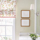 Harbury Trellis Willow by Schumacher Delicate Floral Lattice Wallpaper – Simply Charming Collection 5004143