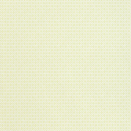 Prescott Diamond wallpaper in Pear by Schumacher, featuring a small-scale ogee motif in a subtle green hue.