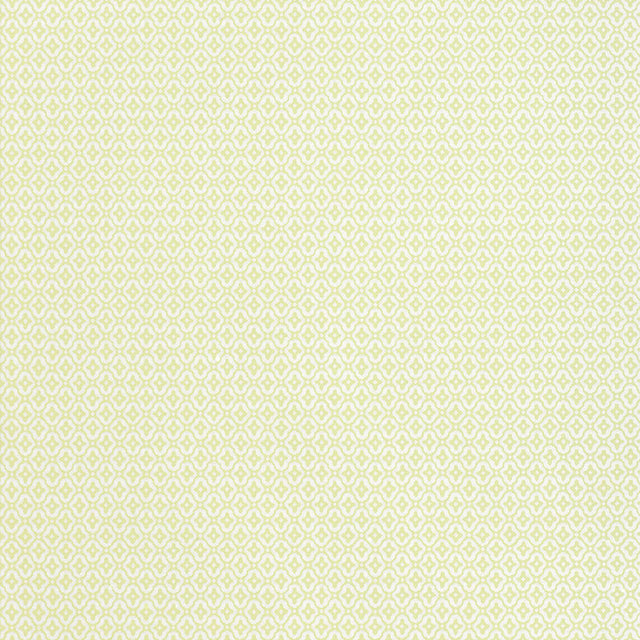 Prescott Diamond wallpaper in Pear by Schumacher, featuring a small-scale ogee motif in a subtle green hue.