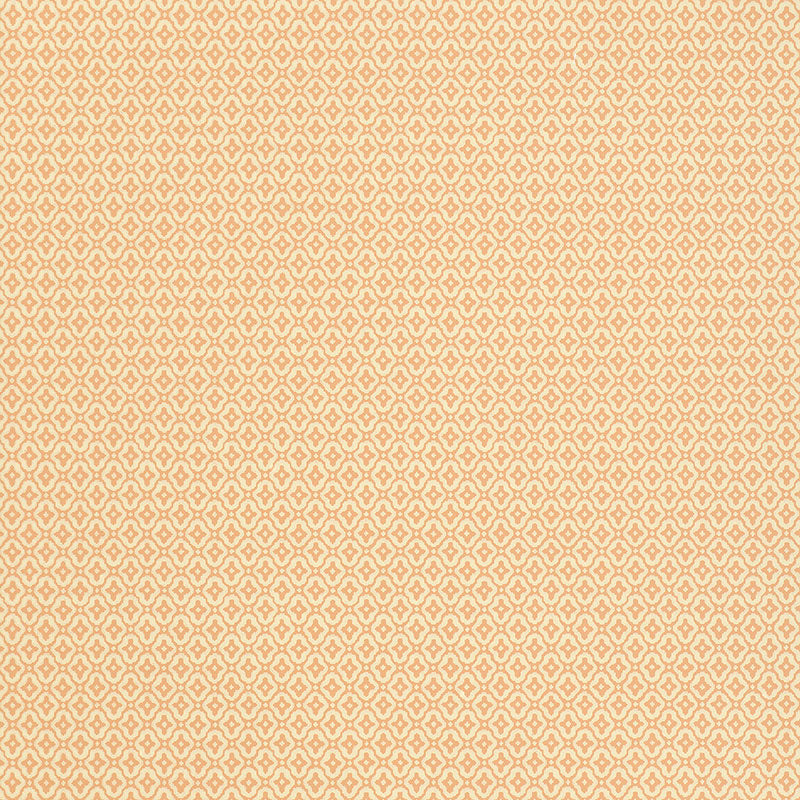 Prescott Diamond wallpaper in terra cotta with a small-scale ogee motif by Schumacher