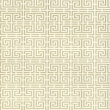 Chinois Fret Pewter geometric fretwork wallpaper by Schumacher