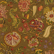 Chalfont Fawn by Schumacher - Hand-screened floral wallpaper in brown and multicolor botanical pattern