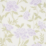 Whitney Floral wallpaper in lavender with large-scale Chinoiserie-inspired blossoms and green leaves by Schumacher.