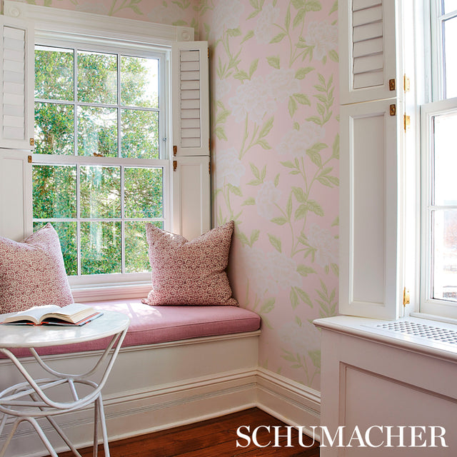 Whitney Floral Blush by Schumacher Chinoiserie-Inspired Floral Wallpaper – Schumacher 5004386