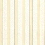 Wallis Stripe wallpaper in Bone by Schumacher features alternating solid and floral bands with decorative edging in a soft neutral palette.