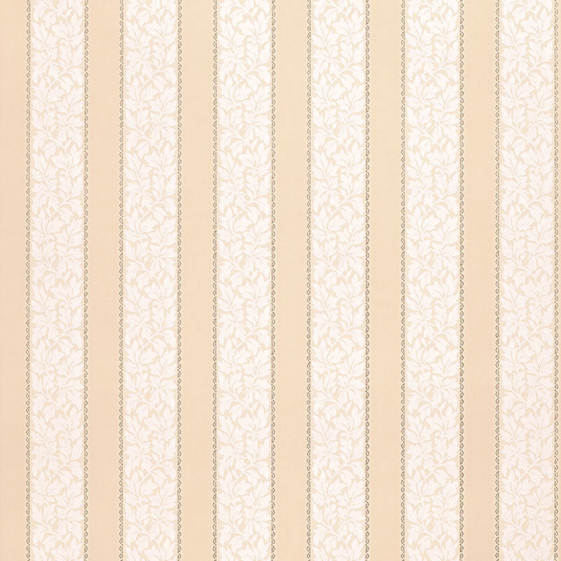 Wallis Stripe Shell wallpaper with alternating solid and floral bands, surface printed for depth and beauty.
