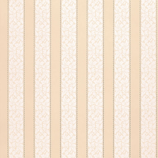 Wallis Stripe Shell wallpaper with alternating solid and floral bands, surface printed for depth and beauty.