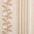 Hydrangea Drape wallpaper in fawn by Schumacher, featuring large-scale floral stripes and ornate border design.