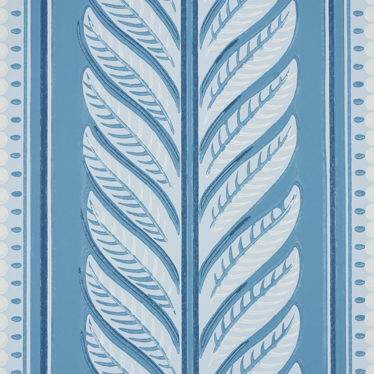 Hydrangea Drape Delft Blue Floral Stripe Wallpaper – Schumacher 5004454