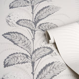 Hydrangea Drape Grisaille by Schumacher Large-Scale Floral Stripe Wallpaper – Schumacher 5004455