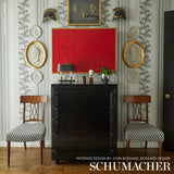 Hydrangea Drape Grisaille by Schumacher Large-Scale Floral Stripe Wallpaper – Schumacher 5004455