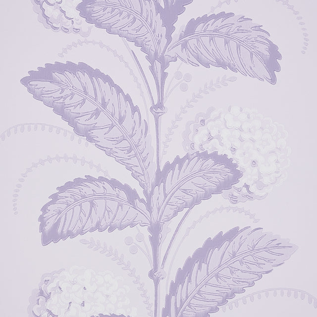 Hydrangea Drape Lilac by Schumacher Hobe Erwin Collection Large-Scale Floral Stripe Wallpaper – Schumacher 5004457