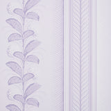 Hydrangea Drape wallpaper in lilac by Schumacher, featuring large-scale floral stripes and ornate border design.
