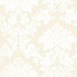 Tierni Damask Blush Wallcovering by Schumacher - Classic damask pattern in blush and white