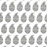 Rajasthan Paisley wallpaper in silver by Schumacher, featuring a traditional paisley motif in a repeating pattern.