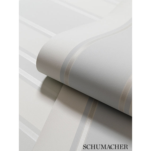 Morgan Stripe Greige by Schumacher Classic Stripe Wallpaper – Schumacher 5004562