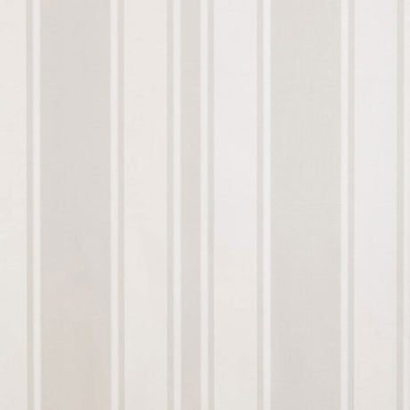 Morgan Stripe wallpaper in greige by Schumacher, designed by Matthew Patrick Smyth, featuring a classic vertical stripe pattern.