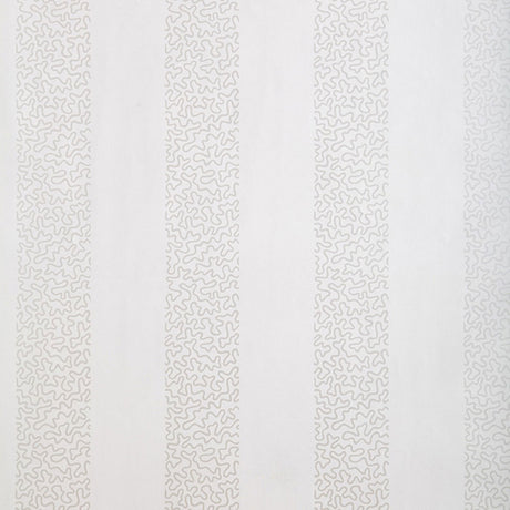 Beekman Stripe wallpaper in Pearl by Schumacher, designed by Matthew Patrick Smyth. Subtle modern stripe pattern in light neutral tones.