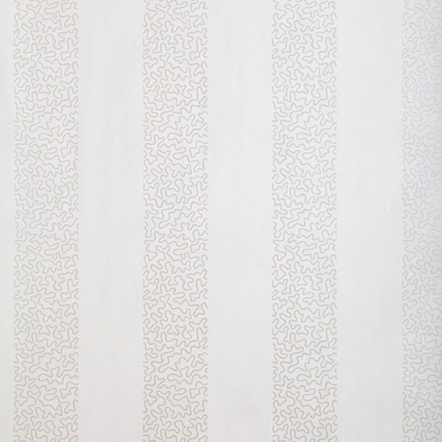 Beekman Stripe wallpaper in Pearl by Schumacher, designed by Matthew Patrick Smyth. Subtle modern stripe pattern in light neutral tones.