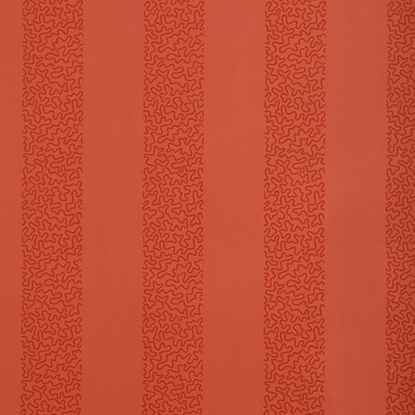 Beekman Stripe wallpaper in coral by Schumacher, designed by Matthew Patrick Smyth, featuring a modern stripe pattern.