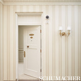 Lansdowne Strie Stripe Coral by Schumacher Classic English Stripe Wallpaper – Schumacher 5004622