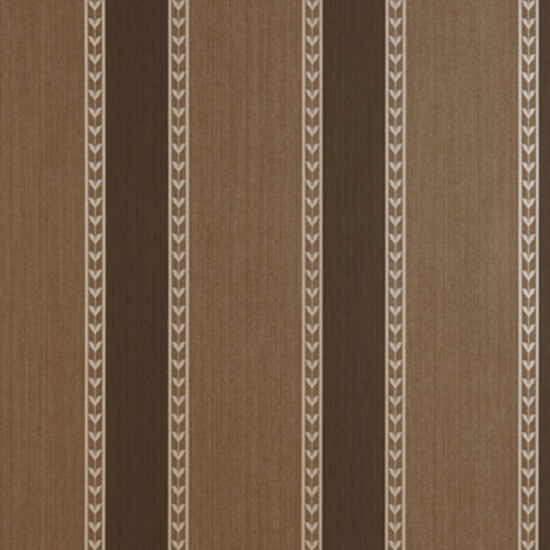 Lansdowne Strie Stripe wallpaper in Truffle by Schumacher, designed by Matthew Patrick Smyth, featuring alternating decorative stripes on a textured ground.