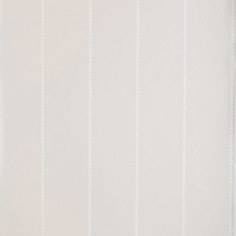 Gabrielle Stripe Limestone wallpaper by Schumacher, featuring subtle beaded vertical stripes in a neutral tone.