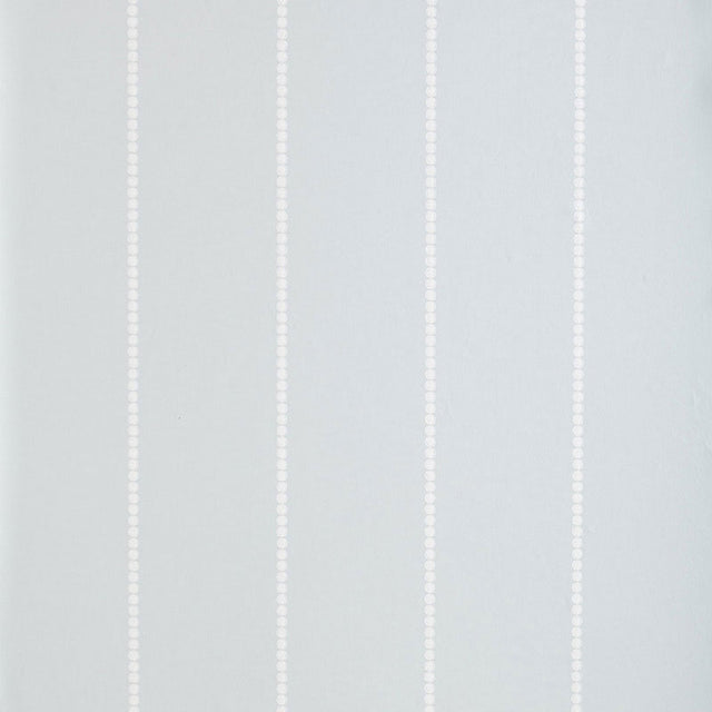 Gabrielle Stripe Mineral wallpaper by Schumacher, featuring beaded vertical stripes in a soft mineral blue colorway.