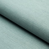 Close-up of Haruki Sisal wallpaper in Robin's Egg blue by Schumacher, showing its textured, woven surface.
